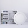 Bulbrite LED 6" Round Flat Downlight Fixture with Jbox, 65W Equivalent, 2700K/Warm White, White Finish, 2PK 861561